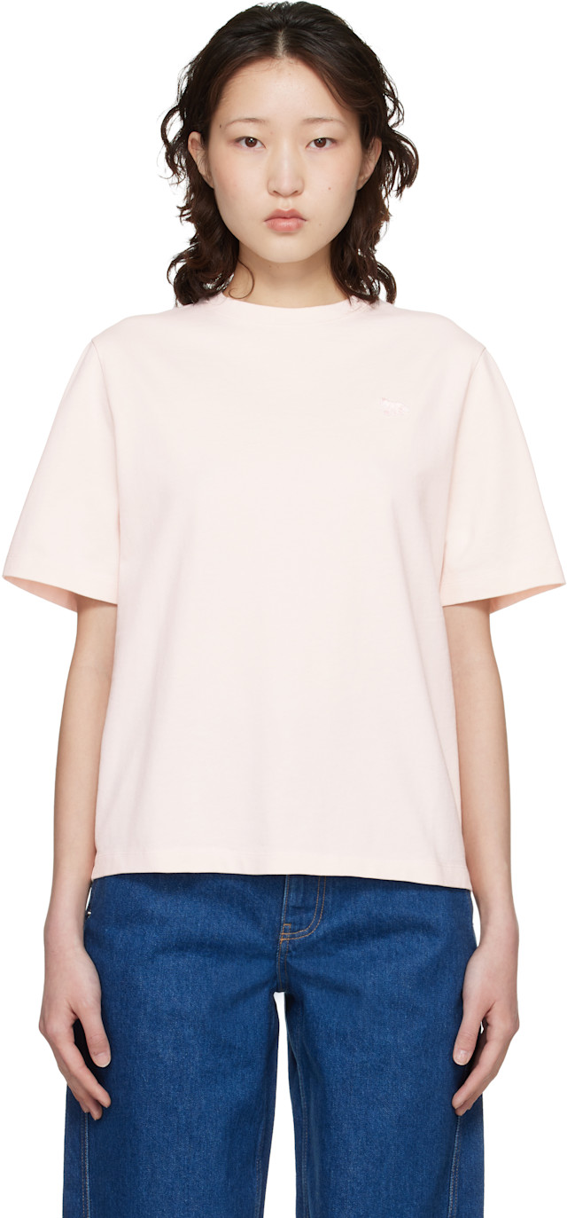 Maison Kitsuné: Pink Baby Fox Comfort T-shirt | SSENSE