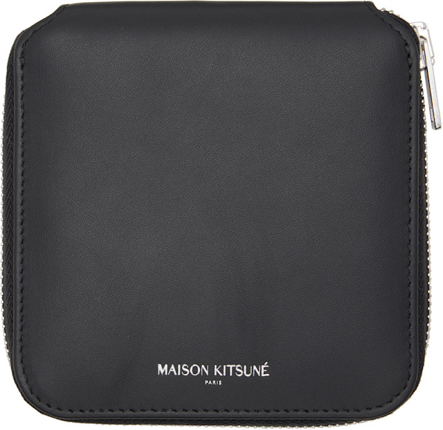 Maison Kitsuné: Black 'Maison Kitsuné Paris' Wallet | SSENSE