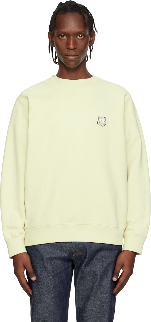 maisonkitsune foxheadロゴニット Maison Kitsuné: Green Fox Head Oversize Sweatshirt | SSENSE