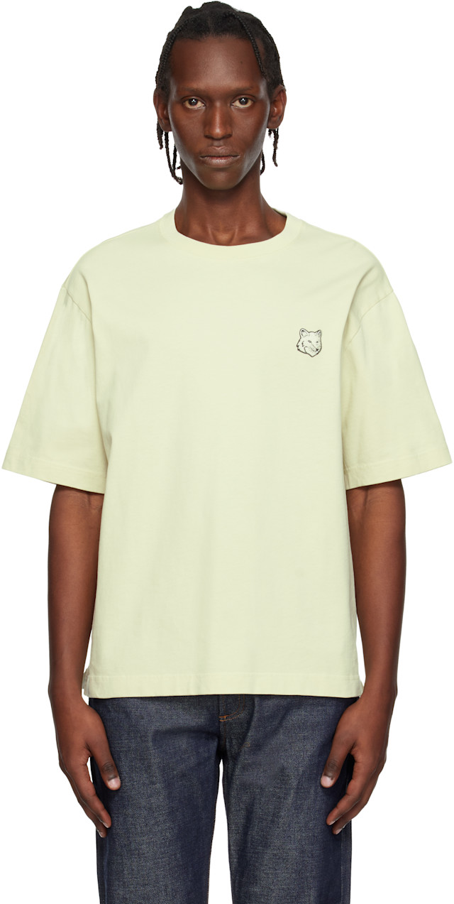 MAISON KITSUNÉ SURFCOLLAGE OVERSIZE Tシャツ Maison Kitsuné: Green Fox Head Oversize T-shirt | SSENSE