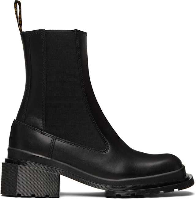 Chunky Heel Square-Toe Chelsea Boots最低価格 Dr. Martens: Black Maybole Square Toe Chelsea Boots | SSENSE