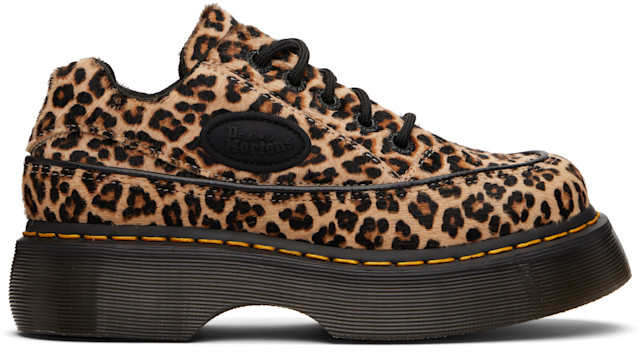 Dr.Martens BUZZ 5I レオパード ダービー 27cm Dr. Martens: タン Buzz 5-Eye レオパード ダービー | SSENSE 日本