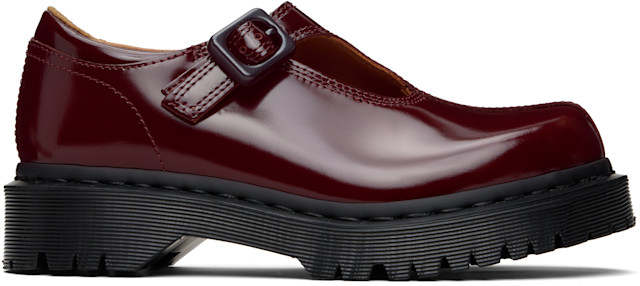 Dr. Martens: Burgundy Rejena Mary Jane Laquered Leather Loafers