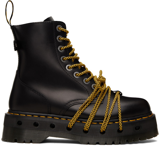 Dr. Martens: Black Jadon XL Leather Platform Boots | SSENSE