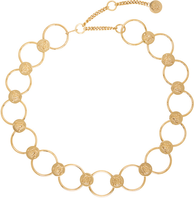 Versace: Gold 'La Medusa' 5 cm Chain Belt | SSENSE