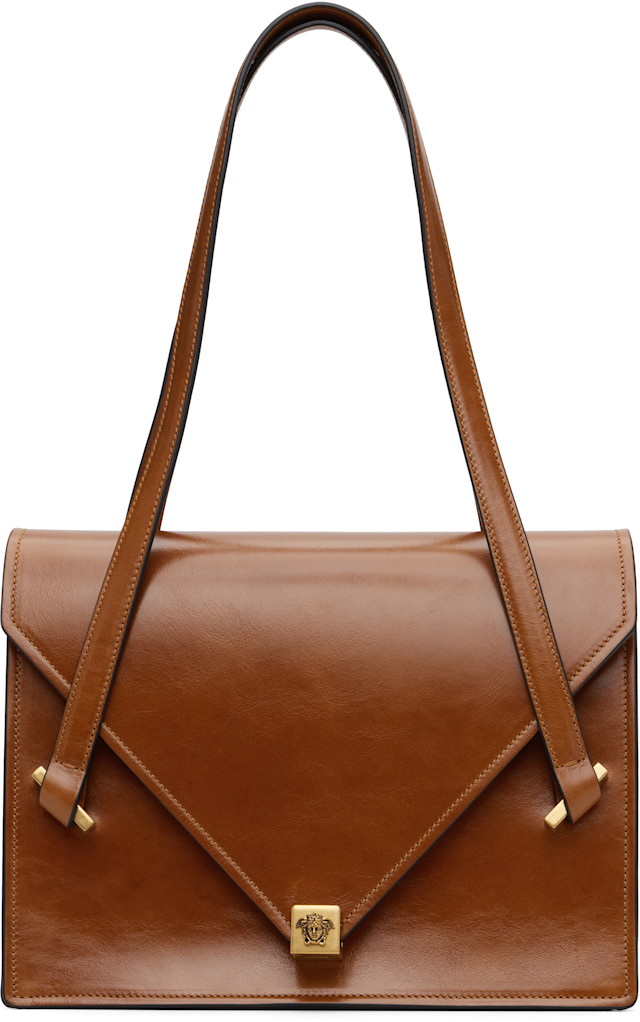 確実正規 shoul der Bag TAN Versace: Tan Severine Leather Shoulder Bag | SSENSE