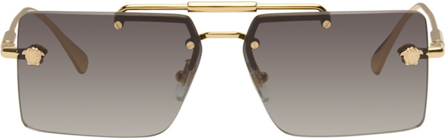 Versace: ゴールド リムレス サングラス | SSENSE 日本