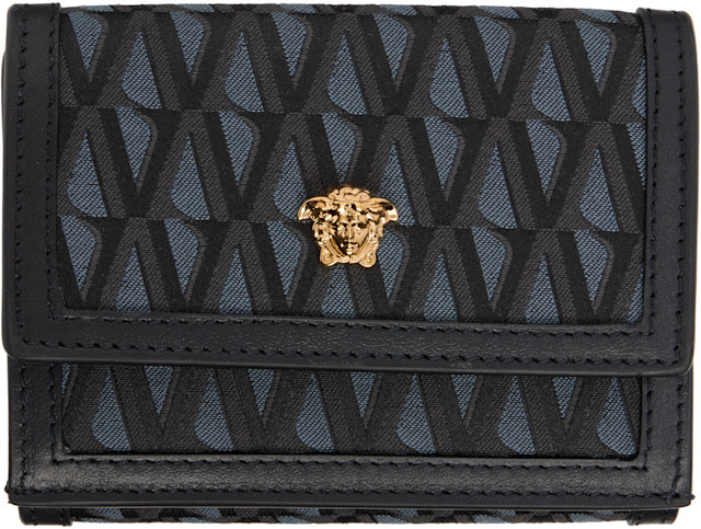 Versace: ブラック 'La Medusa' V ジャカード 財布 | SSENSE 日本