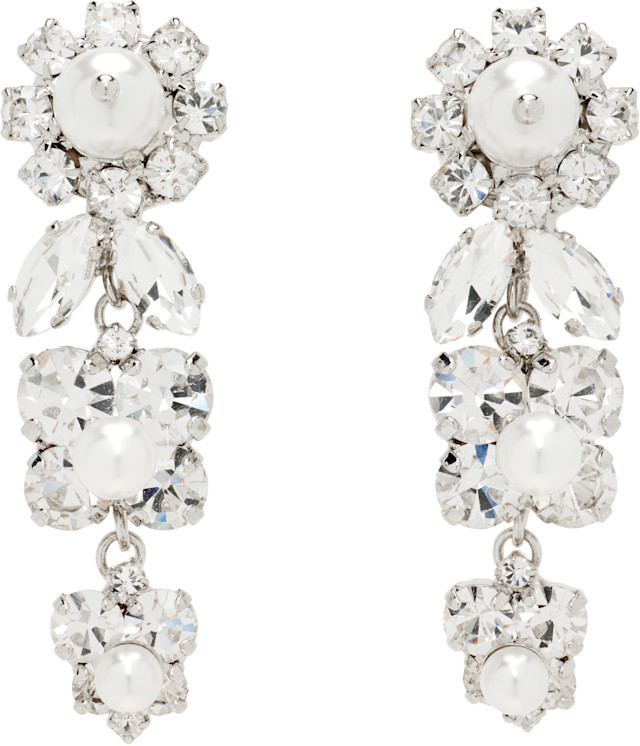 アクセサリー simone rocha daisy leaf cluster earrings Simone Rocha: Daisy Cluster Earrings | SSENSE