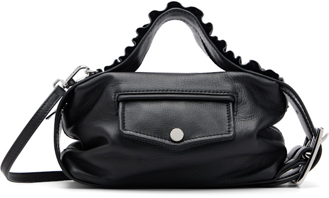 Simone Rocha: Black Mini Biker Frill Belt Bag | SSENSE