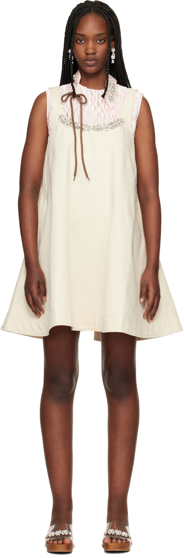 Simone Rocha: Beige A-Line Minidress | SSENSE
