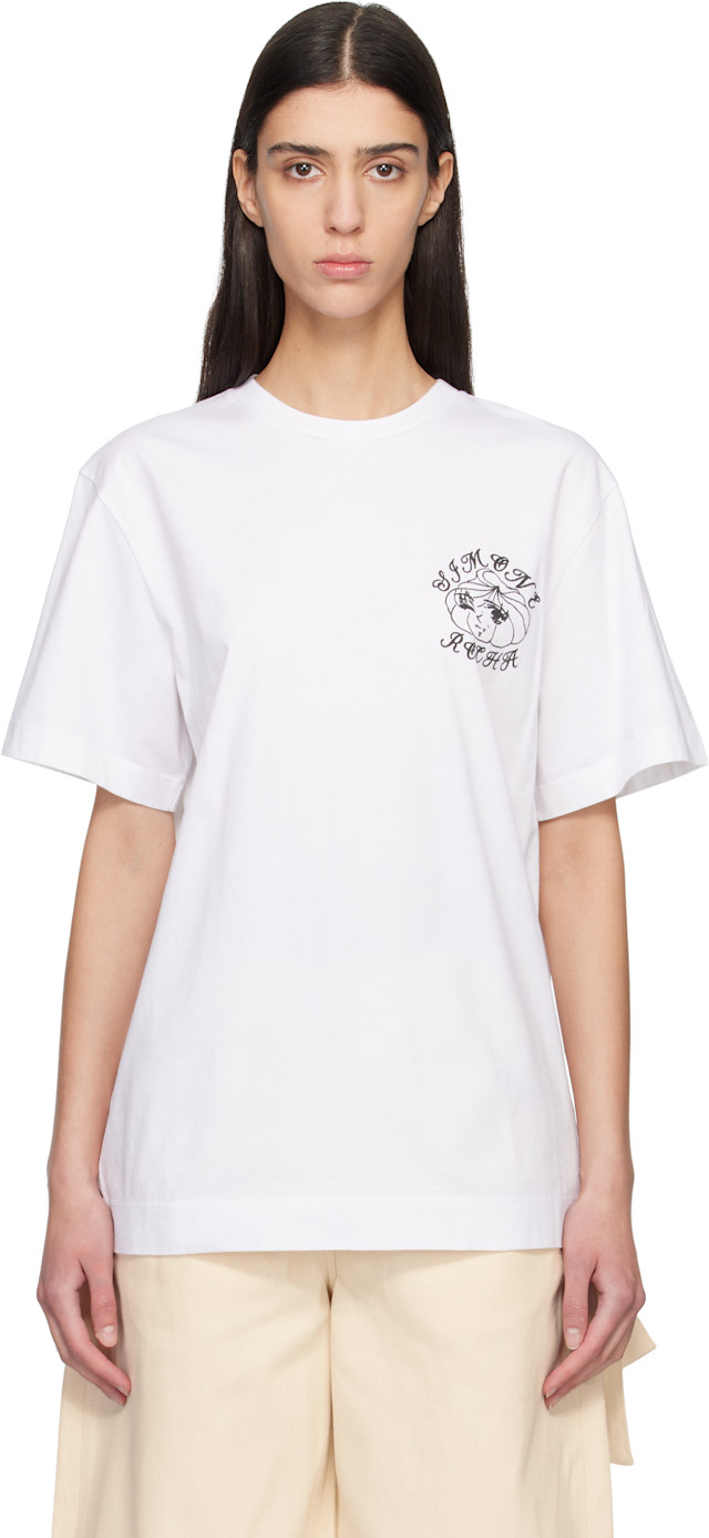 Simone Rocha: White Dim Sum Logo Print T-shirt | SSENSE