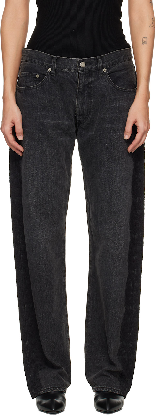 UNDERCOVER: Black Lace Jeans | SSENSE