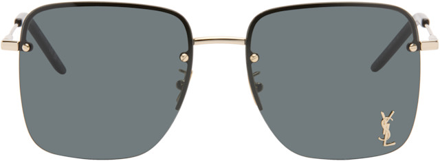 Saint Laurent: ゴールド SL 312 M サングラス | SSENSE 日本