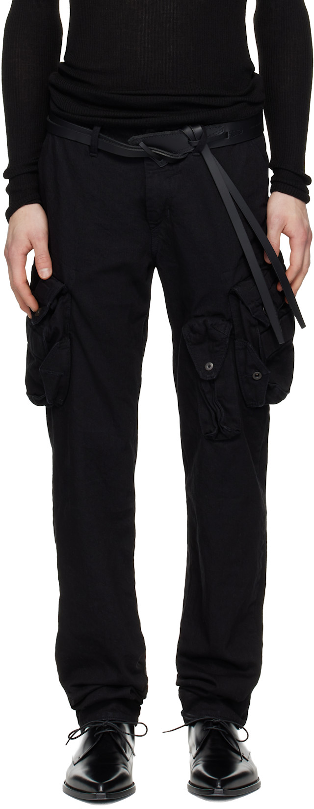 Julius: Black Gasmask Skinny Denim Cargo Pants | SSENSE