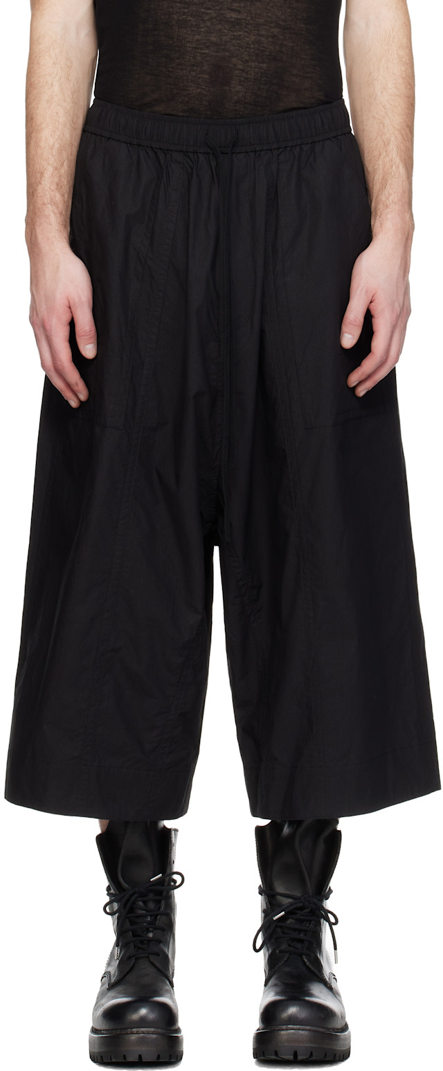 Julius: Black Cropped Baggy Trousers | SSENSE