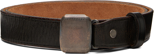 RRL: Black Slider-Buckle Leather Belt | SSENSE