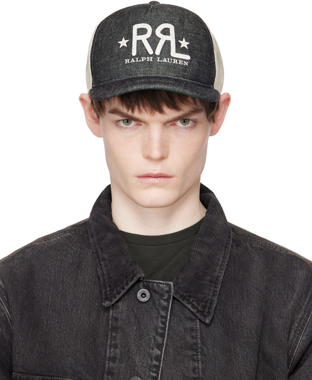 RRL: ブラック Ranch ロゴ デニム トラッカーキャップ | SSENSE 日本