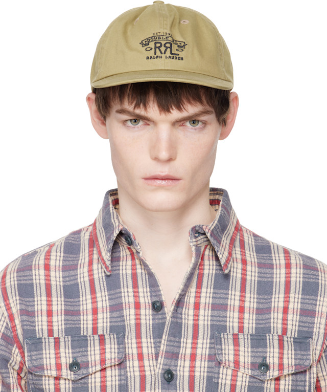RRL: ベージュ Ranch ロゴ ツイル ベースボールキャップ | SSENSE 日本