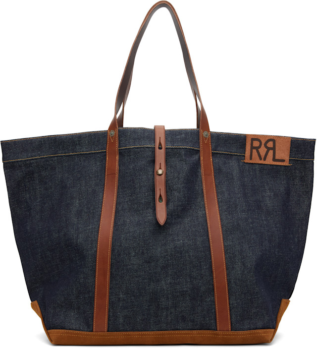 RRL: インディゴ レザートリム デニムトート | SSENSE 日本