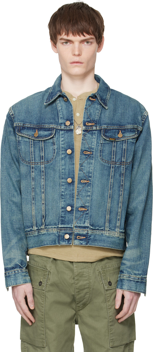 RRL: Blue Leeland Denim Trucker Jacket | SSENSE