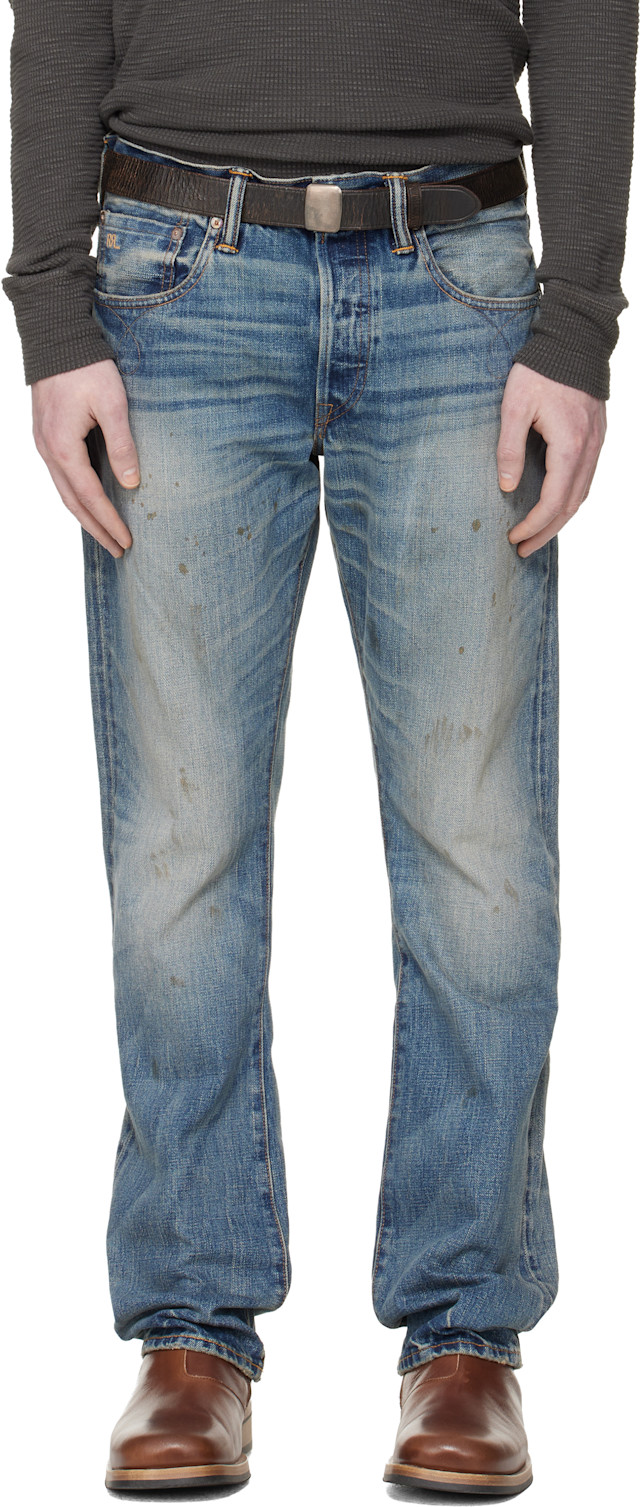 RRL: Blue Slim Boot Briarfield Selvedge Jeans | SSENSE