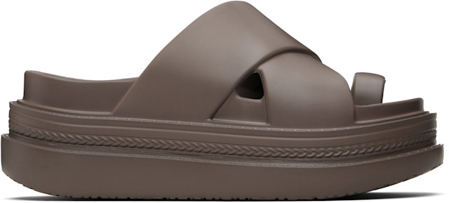 送料無料 sacai サンダル 厚底 ブラウン 38 sacai: ブラウン Foam Multiple Sole サンダル | SSENSE 日本