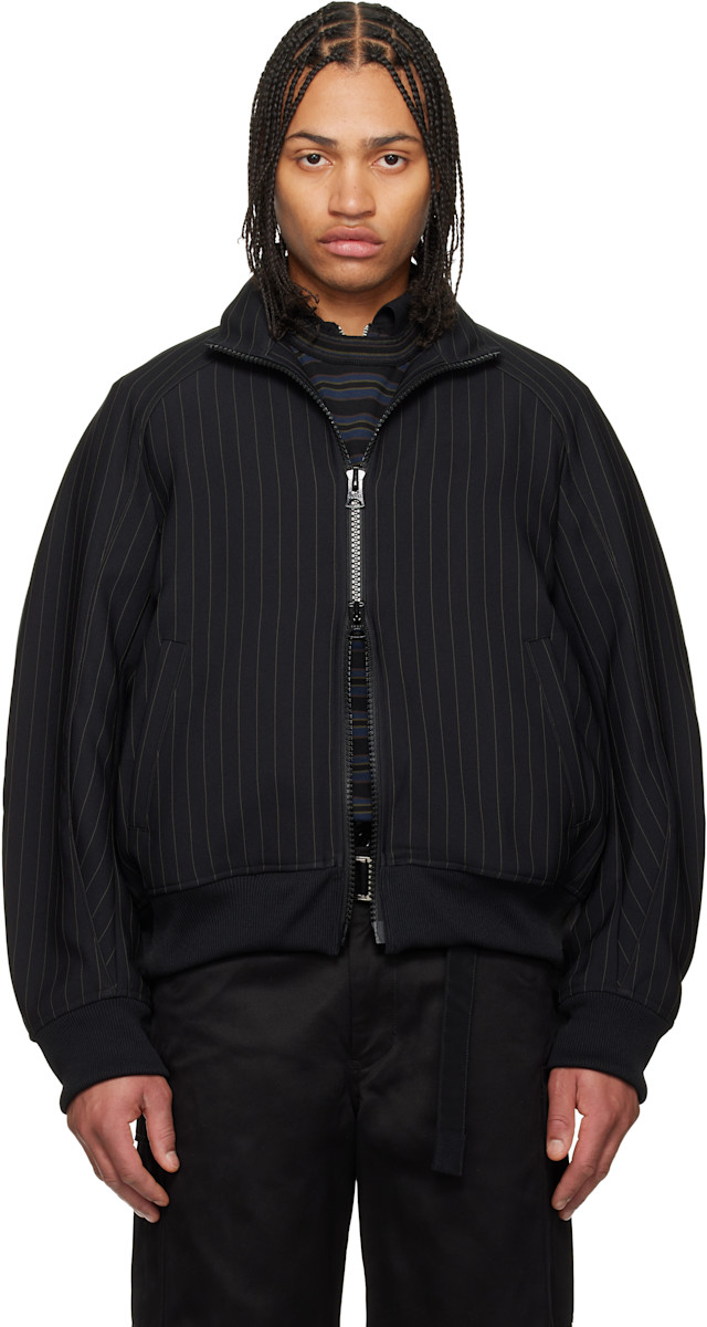 【新品未使用】sacai ブラック ミリタリージャケット　ブラック サイズ3 sacai: ブラック マテラッセツイル ジャケット | SSENSE 日本