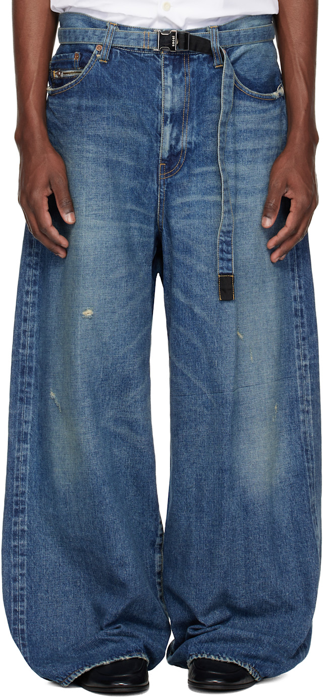 sacai: Blue BEYONDEXX Jeans | SSENSE
