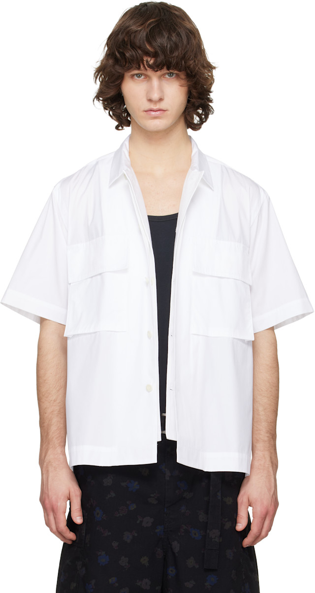 sacai: Off-White Poplin Shirt | SSENSE