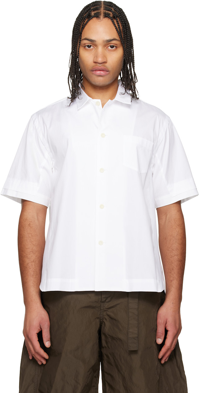 sacai: Off-White Poplin Shirt | SSENSE
