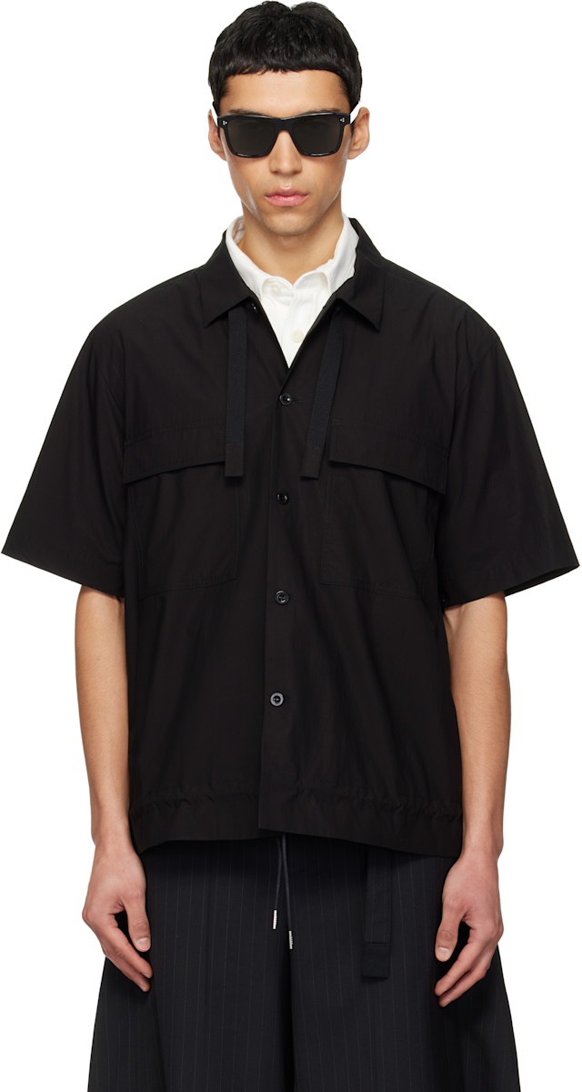 sacai: Black Cotton Typewriter Shirt | SSENSE