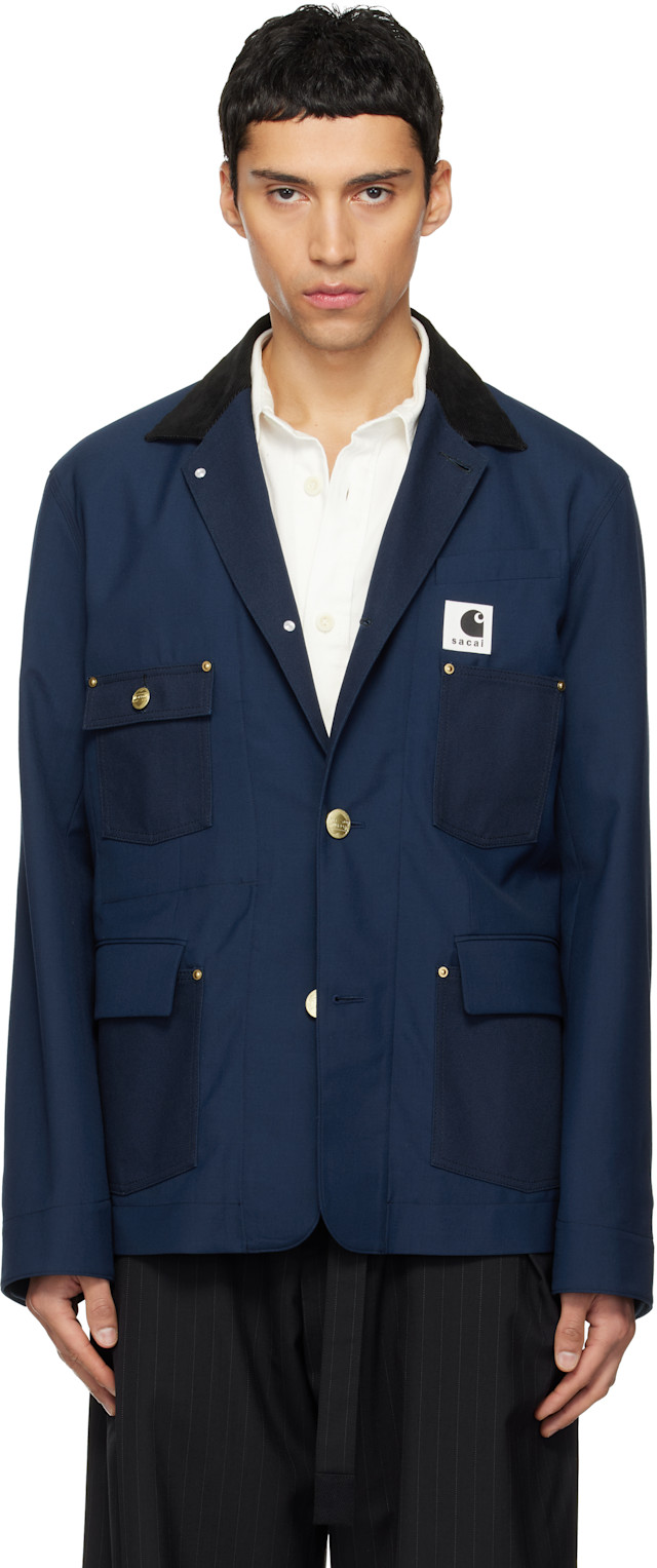 sacai: ネイビー Carhartt WIPエディション Suiting & Duck テーラード