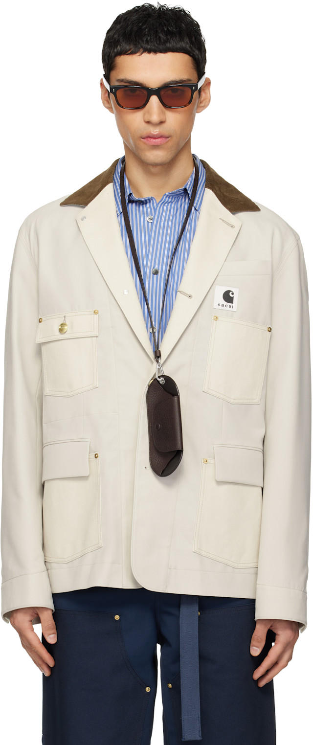 sacai: Off-White Carhartt WIP Edition Suiting & Duck Blazer | SSENSE