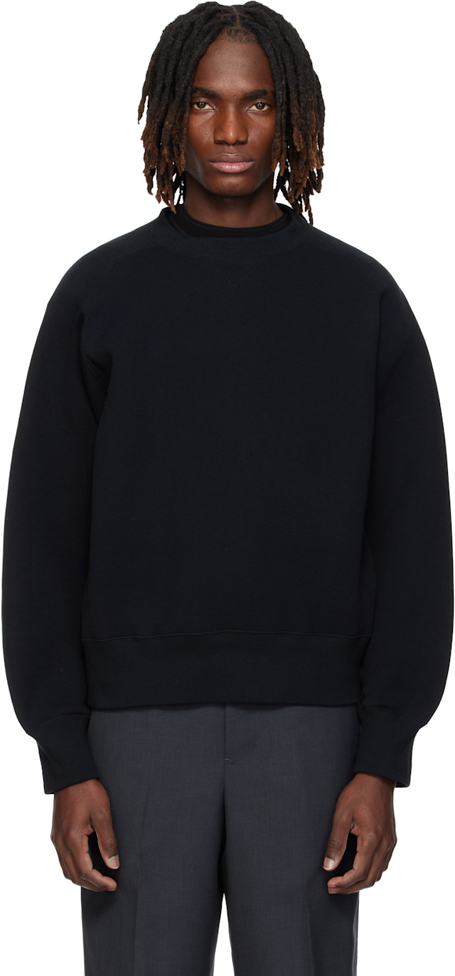 sacai: Black Sponge Pullover Sweatshirt | SSENSE