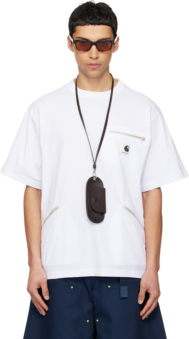 sacai: White Carhartt WIP Edition Cotton Jersey T-shirt | SSENSE