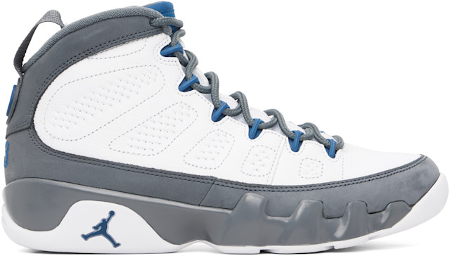Nike Jordan: グレー＆ホワイト Air Jordan 9 Retro スニーカー