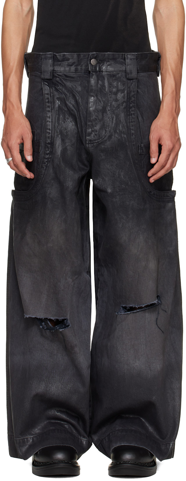 HYACYN: Black Sevar Rof Low Pocket Jeans | SSENSE Germany