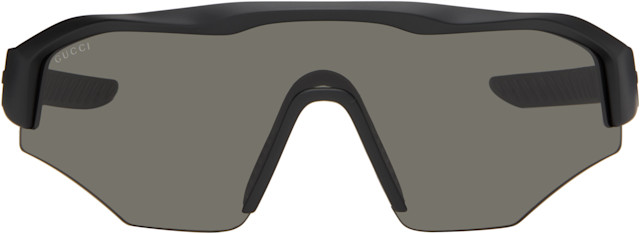 Gucci: Black Shield Sunglasses | SSENSE display picture 1