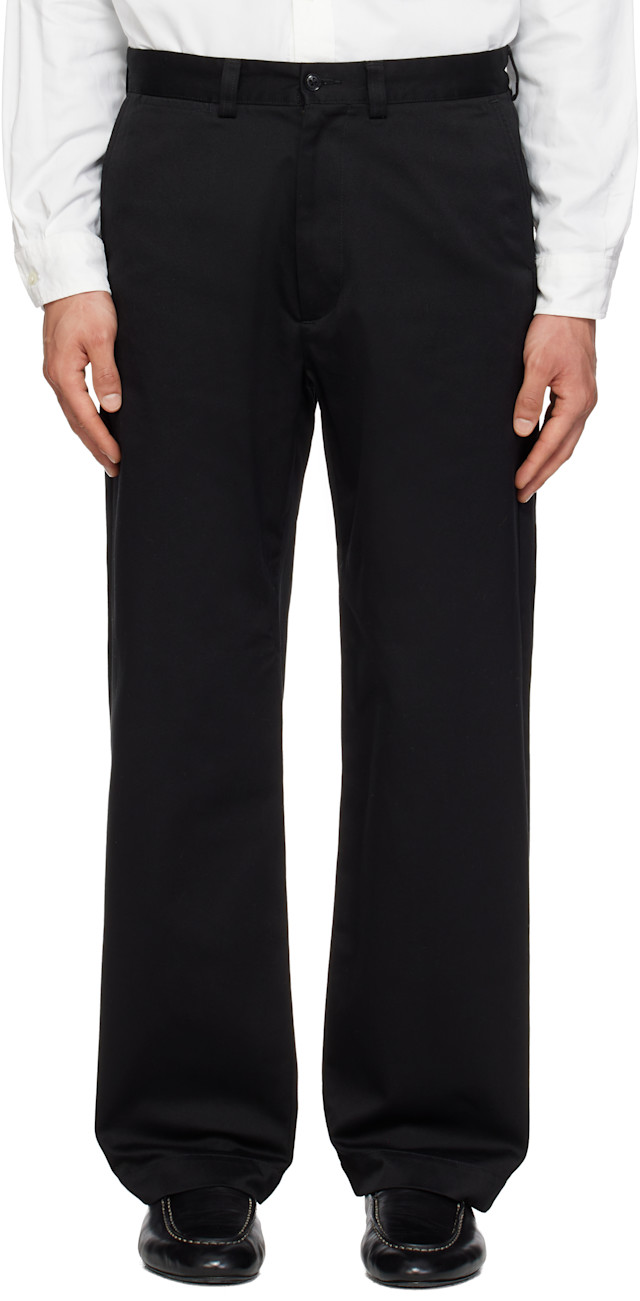 nanamica: Black Wide Straight Chino Trousers | SSENSE Canada