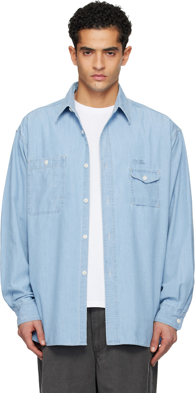 nanamica: ブルー OOAL Regular Collar シャンブレーシャツ | SSENSE 日本