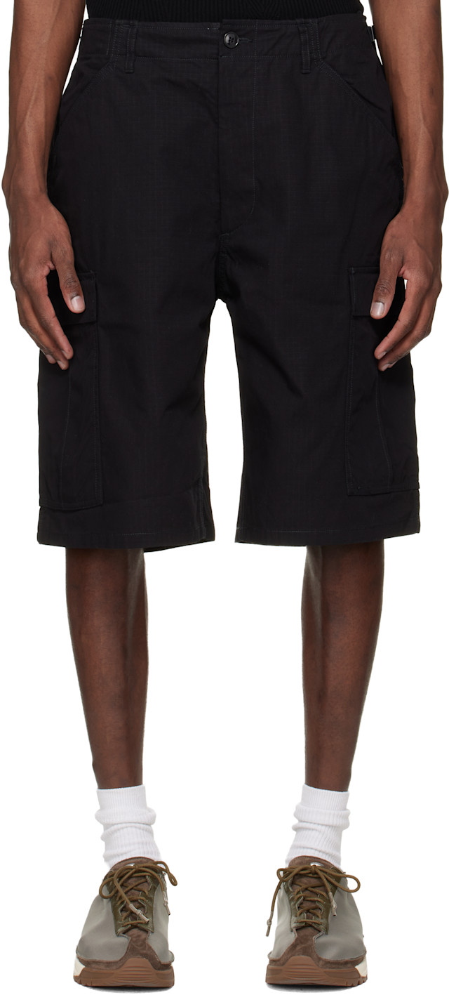nanamica: Black Ripstop Cargo Shorts | SSENSE