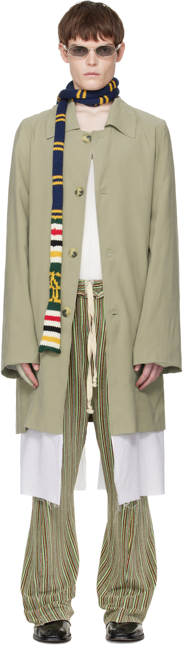 Edward Cuming 22ss サテンコート Edward Cuming: Beige Exploded Lining Coat | SSENSE
