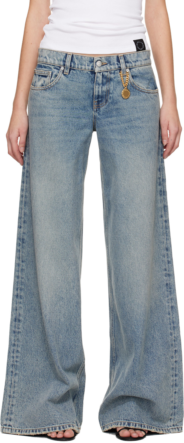 Stella McCartney: Blue Vintage Wash Wide-Leg Jeans | SSENSE