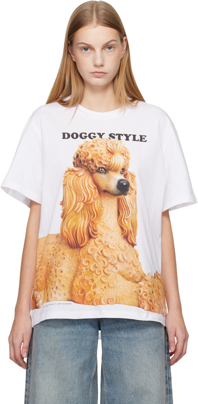 Stella McCartney: White Jeff Koons Edition 'Doggy Style' T-shirt