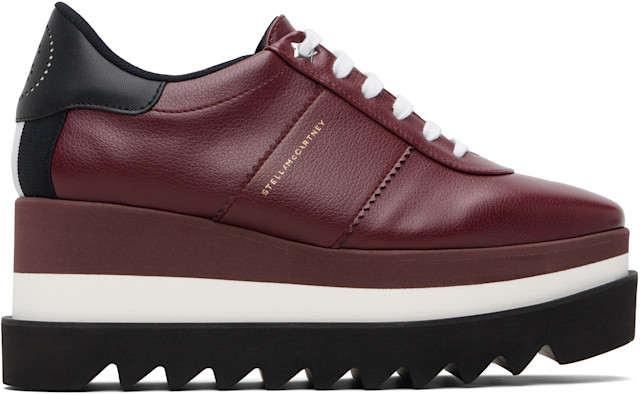 Stella McCartney: Burgundy Sneak-Elyse Platform Sneakers | SSENSE