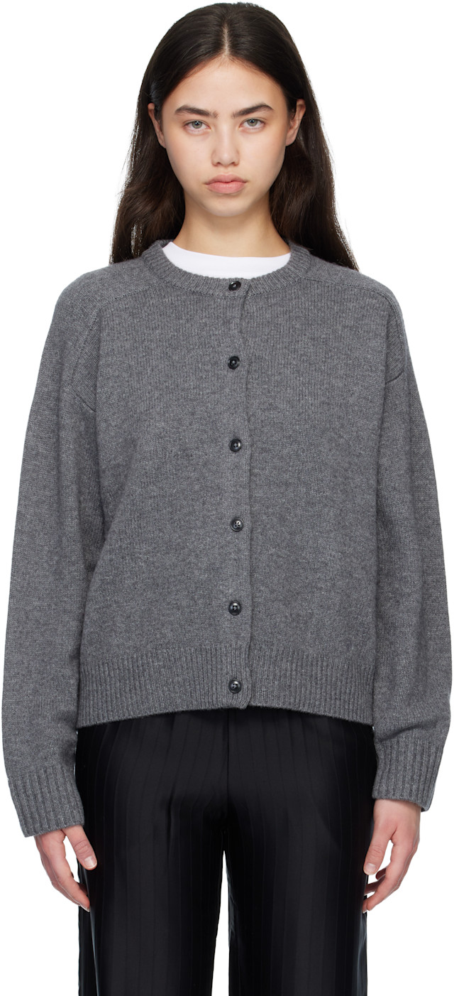 Loulou de Saison: Gray AIDAR LDS Wool Cashmere Cardigan | SSENSE