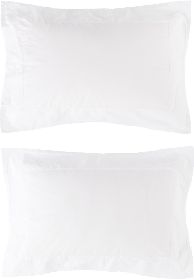 Tekla: Two-Pack White Odette Pillow Shams | SSENSE Singapore