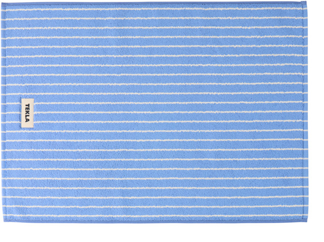 Tekla: Blue Terry Bath Mat | SSENSE United Kingdom