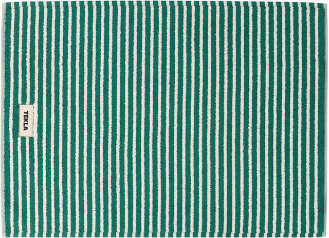Tekla: Green & White Terry Bath Mat | SSENSE
